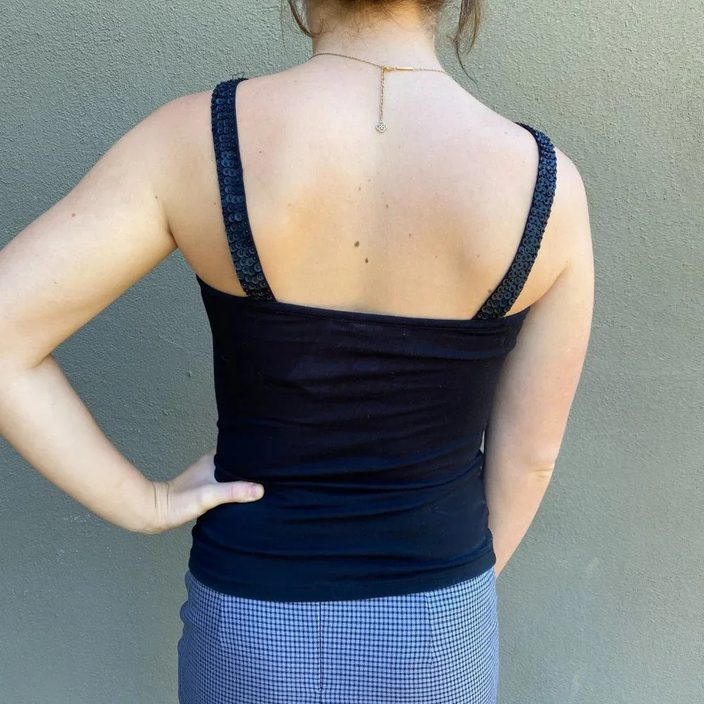 NWT Design History Sequined Knit Stretch Halter - size M - Picture 3 of 5